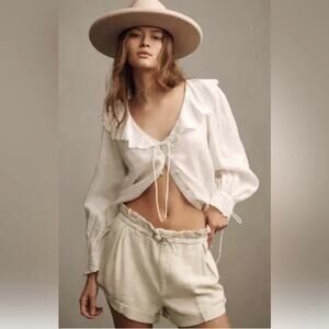 BY ANTHROPOLOGIE Women’s City Beach Shorts Lightweight Cream XL